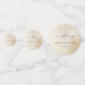 Ombre Geel Goud Frosted Folie Bruiloft Monogram Confetti (Voorkanten)