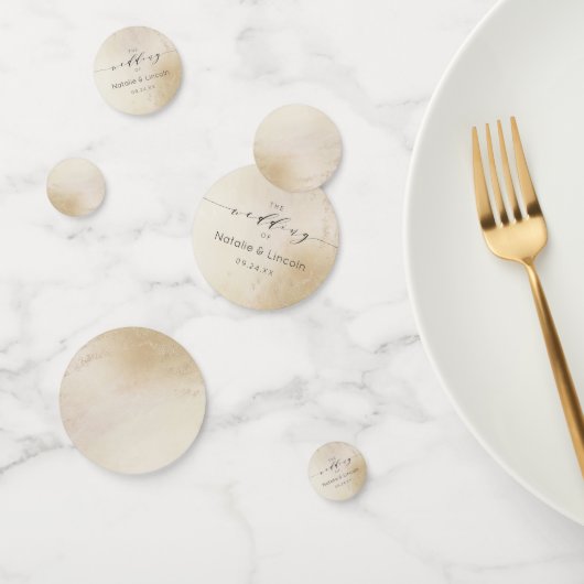 Ombre Geel Goud Frosted Folie Bruiloft Monogram Confetti (Groep)