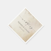 Ombre Geel Goud Frosted Folie Bruiloft Monogram Servet (Hoek)