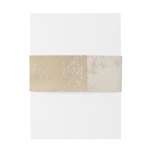 Ombre Geel Goud Frosted Folie Bruiloft Monogram Uitnodigingen Wikkel (Achterkant Voorbeeld)