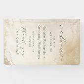 Ombre Geel Goud Frosted Folie Bruiloft Welkom Spandoek (Horizontaal)