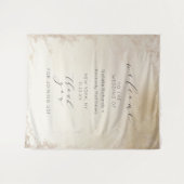 Ombre Geel Goud Frosted Folie Bruiloft Welkom Wandkleed (Voorkant (horizontaal))