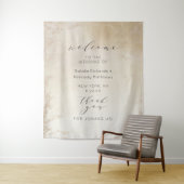 Ombre Geel Goud Frosted Folie Bruiloft Welkom Wandkleed (In situ)