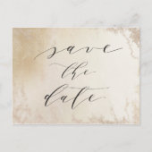 Ombre Geel Goud Frosted Folie Chic Bewaar de datum Aankondigingskaart (Voorkant)