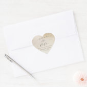 Ombre Geel Goud Frosted Folie Luxe Save the Date Hart Sticker (Envelop)