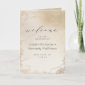 Ombre Geel Goud Frosted Folie Trouwceremonie Programma (Voorkant)