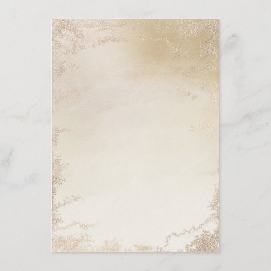 Ombre geel goud Frosted Folie Waterverf Diner Menu (Achterkant)