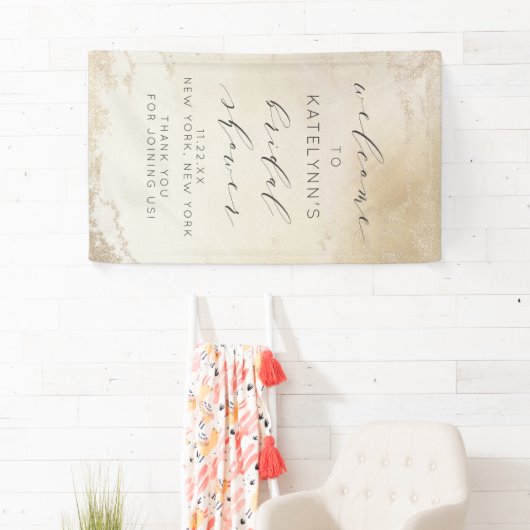 Ombre Geel Goud Frosted Vrijgezellenfeest Welkom Spandoek (Insitu)