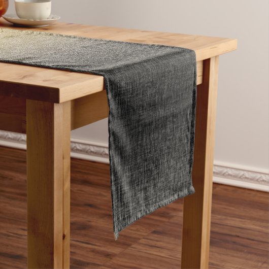 Ombre Geel Grijs Modern Crosshatch Abstract Medium Tafelloper (Voorbeeld)