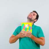 Ombre geel roze Abstracte aangepaste QR LOGO Vierkante Visitekaartje