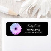 Ombre Gerbera Daisy on Black | Retouradres Etiket (Insitu)