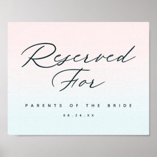 Ombre gereserveerd voor de zitplaats van het huwel poster