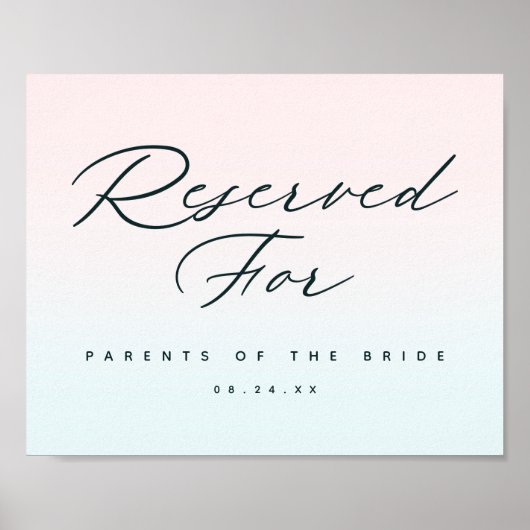 Ombre gereserveerd voor de zitplaats van het huwel poster (Voorkant)