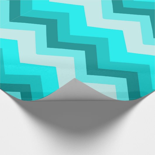 Ombre Girly Pattern Blauwgroen Turquoise Chevron Cadeaupapier (Hoek)