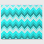 Ombre Girly Pattern Blauwgroen Turquoise Chevron Cadeaupapier (Vlak)