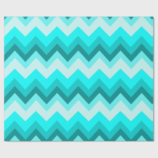 Ombre Girly Pattern Blauwgroen Turquoise Chevron Cadeaupapier (Vlak)