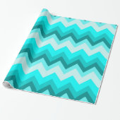 Ombre Girly Pattern Blauwgroen Turquoise Chevron Cadeaupapier (Uitgerold)