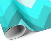 Ombre Girly Pattern Blauwgroen Turquoise Chevron Cadeaupapier (Rol Hoek)