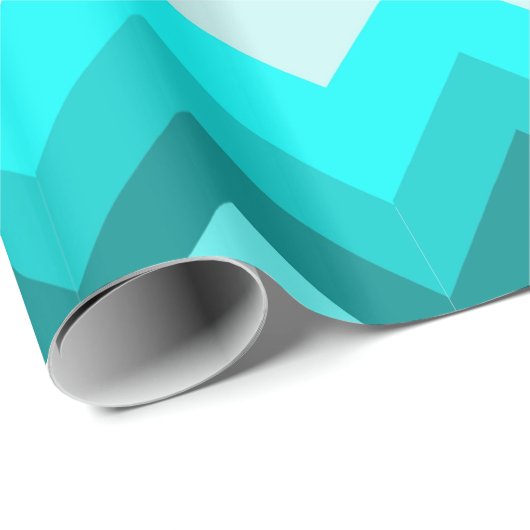 Ombre Girly Pattern Blauwgroen Turquoise Chevron Cadeaupapier (Rol Hoek)