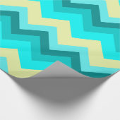 Ombre Girly Pattern Blauwgroen Turquoise Chevron Cadeaupapier (Hoek)
