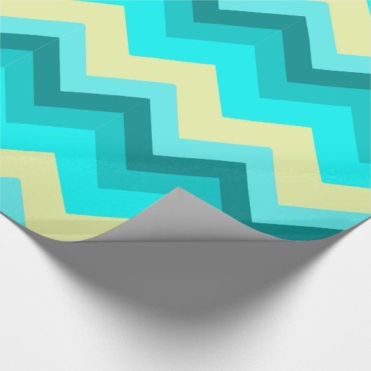 Ombre Girly Pattern Blauwgroen Turquoise Chevron Cadeaupapier (Hoek)