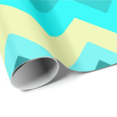 Ombre Girly Pattern Blauwgroen Turquoise Chevron Cadeaupapier (Rol Hoek)