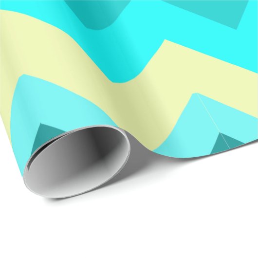 Ombre Girly Pattern Blauwgroen Turquoise Chevron Cadeaupapier (Rol Hoek)