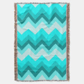 Ombre Girly Pattern Blauwgroen Turquoise Chevron Deken (Voorkant Verticaal)