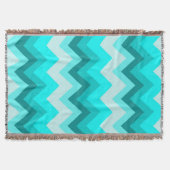 Ombre Girly Pattern Blauwgroen Turquoise Chevron Deken (Voorkant)