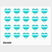 Ombre Girly Pattern Blauwgroen Turquoise Chevron Hart Sticker (Vel)