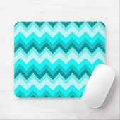 Ombre Girly Pattern Blauwgroen Turquoise Chevron Muismat (Met muis)