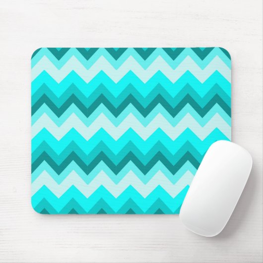Ombre Girly Pattern Blauwgroen Turquoise Chevron Muismat (Met muis)