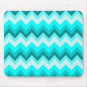Ombre Girly Pattern Blauwgroen Turquoise Chevron Muismat (Voorkant)