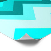 Ombre Girly Pattern Blauwgroen Turquoise Chevron Poster (Hoek)