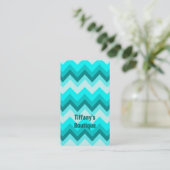 Ombre Girly Pattern Blauwgroen Turquoise Chevron Visitekaartje (Staand voorkant)