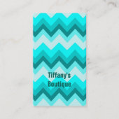 Ombre Girly Pattern Blauwgroen Turquoise Chevron Visitekaartje (Voorkant)