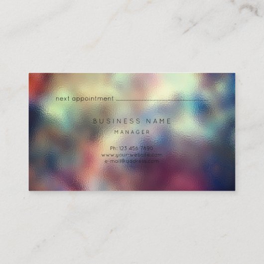 Ombre Glass Blauwgroen Been Navy Red Afspraak Afsprakenkaartje (Achterkant)