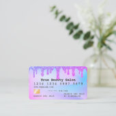 Ombre glitter credit card monogram  visitekaartje (Staand voorkant)