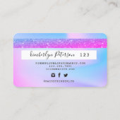 Ombre glitter credit card monogram  visitekaartje (Achterkant)