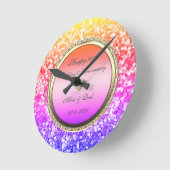 Ombre Glitter Diamonds 50th Wedding Jubileum Ronde Klok (Hoek)