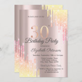 Ombre Glitter Drips 30e verjaardagsfeestje Kaart (Voorkant / Achterkant)