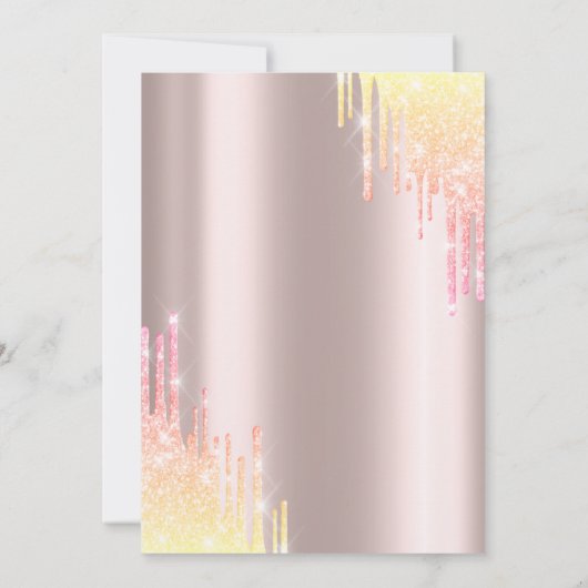 Ombre Glitter Drips 70ste verjaardagsfeestje Kaart (Achterkant)