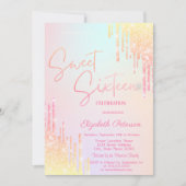  Ombre Glitter Drips Colorful Sweet 16   Kaart (Voorkant)