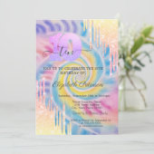 Ombre Glitter Drips Tie Dye 10e verjaardag Kaart (Staand voorkant)