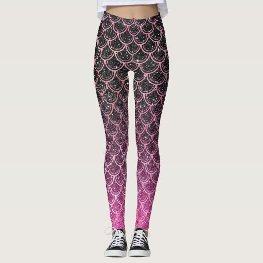 Ombre glitter mermaid scales leggings (Voorkant)