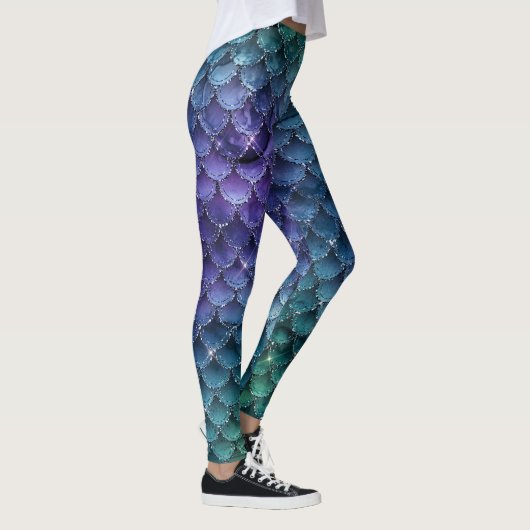 Ombre Glitter Mermaid Scales Leggings (Rechts)