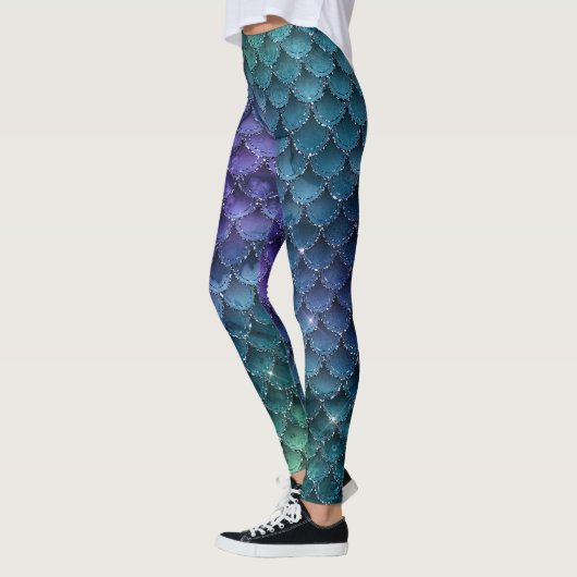 Ombre Glitter Mermaid Scales Leggings (Links)