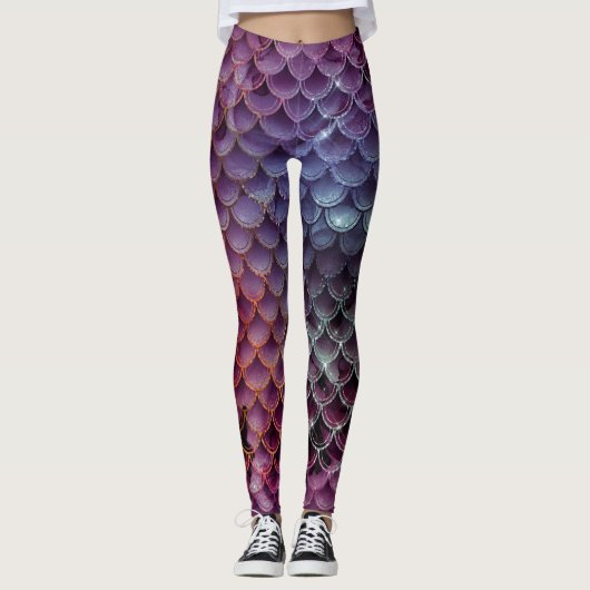 Ombre Glitter Mermaid Scales Leggings (Voorkant)