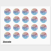 Ombre Glitter Monogram A Steekproefproduct Ronde Sticker (Vel)