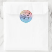 Ombre Glitter Monogram A Steekproefproduct Ronde Sticker (Tas)